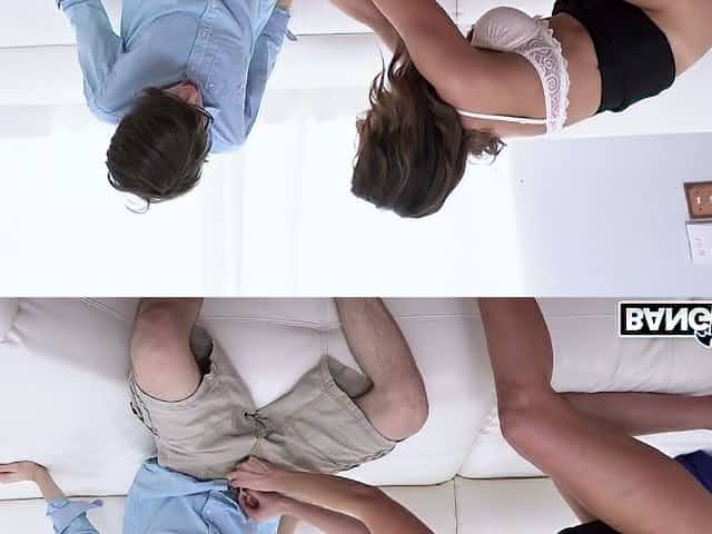 Strict step-mom punishes her nerdy but still dull guy with a steamy cock ride