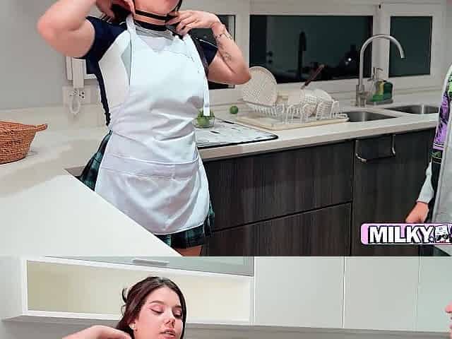 Sucking the maid's booty whilst his bosses are on vacation.