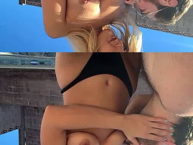 intimate kissing and ass eating outside in the hot tub