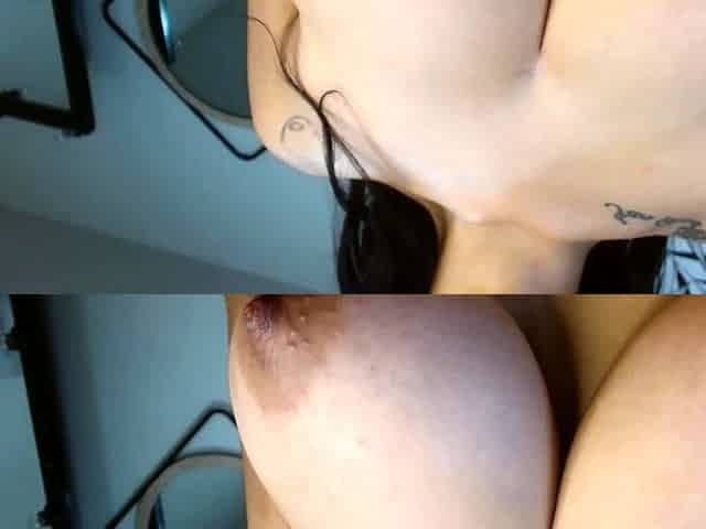 Big boob brunette masturbates on webcam