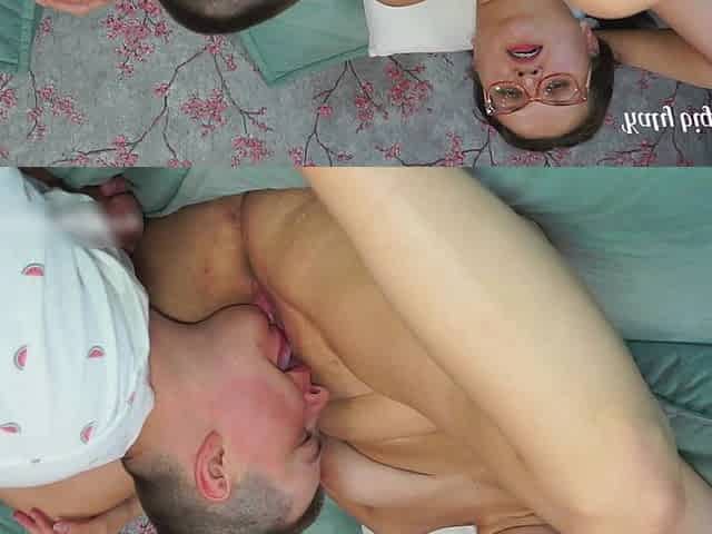 Fucked a Bitch with Big Tits and Cum Between Her Buns