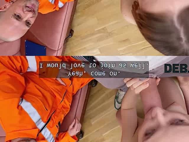 Russian Blonde Is Paying Her Debts By Using Her Tight Pussy And Asshole In Double Penetration