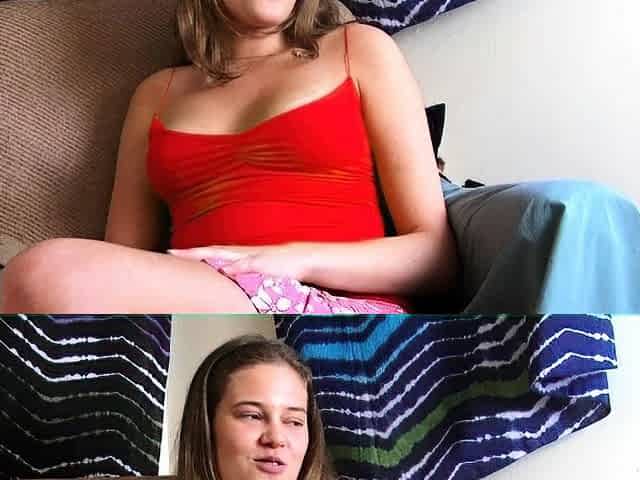 Brunette amateur teen masturbate to her boyfriend