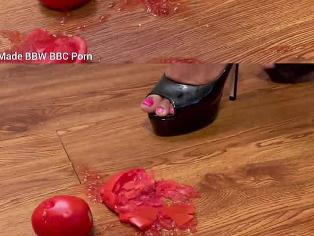 Squashing Different Fruits Cans Eggs with My High Heels