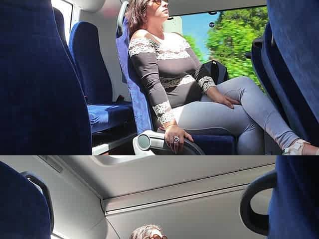 Exhibitionist Seduces MILF to Suck and Jerk His Dick in Bus Until He Cums