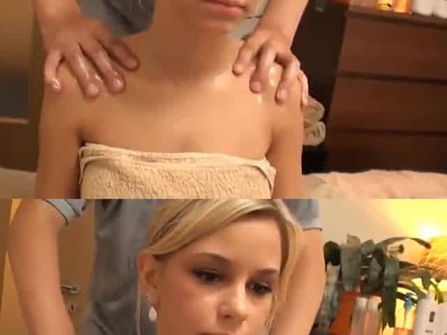 blonde married tourist gets oil massage in japanese parlor