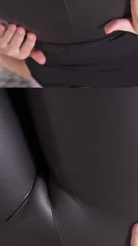 Leather Leggings Pussy Camel Toe Asmr Tease