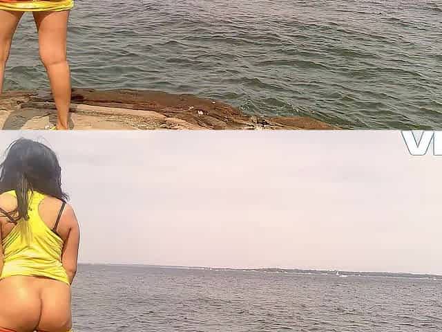 UNDRESSED BEACH Romantic Scenery Black Pair Public Ocean Waters Minah Khali