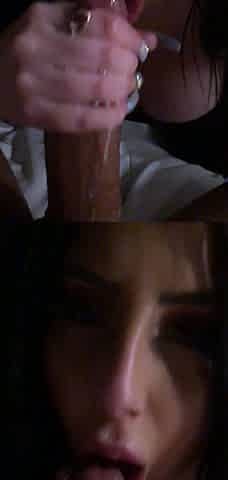 Mature brunette amateur giving a great POV blowjob