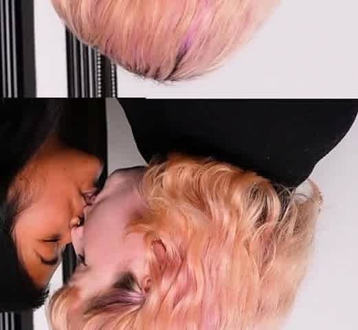 Busty blonde licked and fingered by dark skinned babe