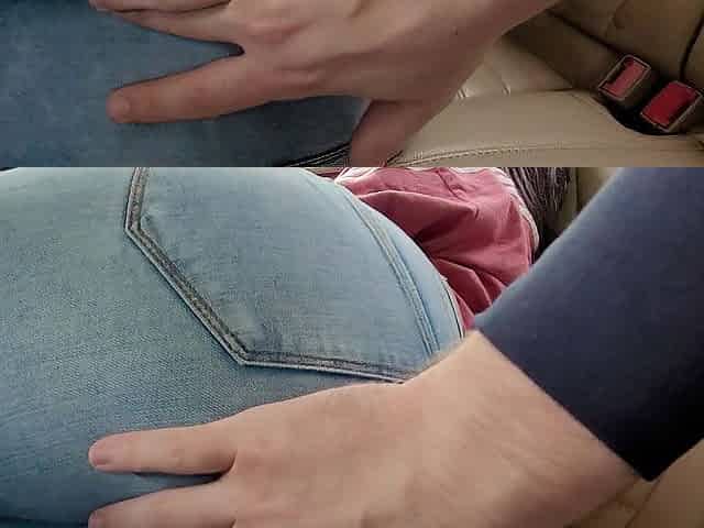 Appealing Beauty with Large Booty in Constricted Jeans allows Me to touch Her