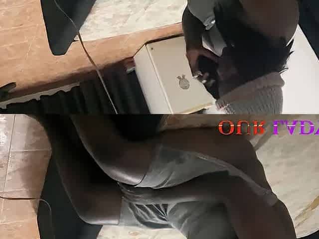 Lustful Ebony BUTT Slay Queen Had A Intimate Play with the Local Electrician