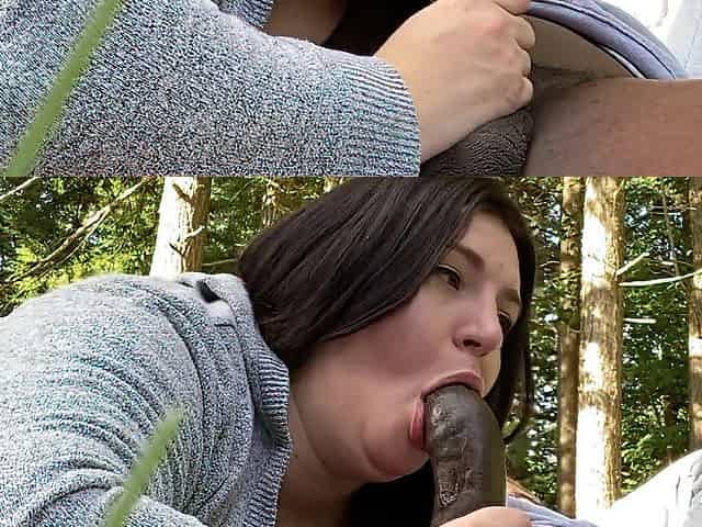 hawt big beautiful woman sucking ebony knob in the woods super head
