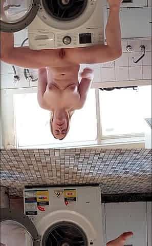 Nude House Work This Video Was a Lot of Fun. Washing My Clothes, Reaching to the Back of the Washer with My Ass in the Air