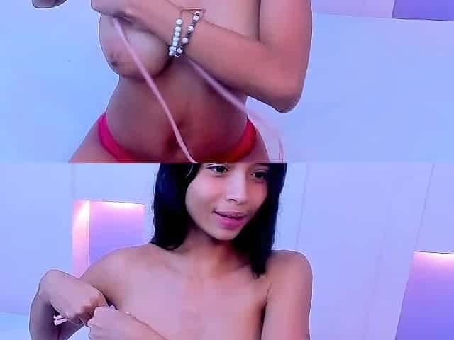 Big boob brunette masturbates on webcam
