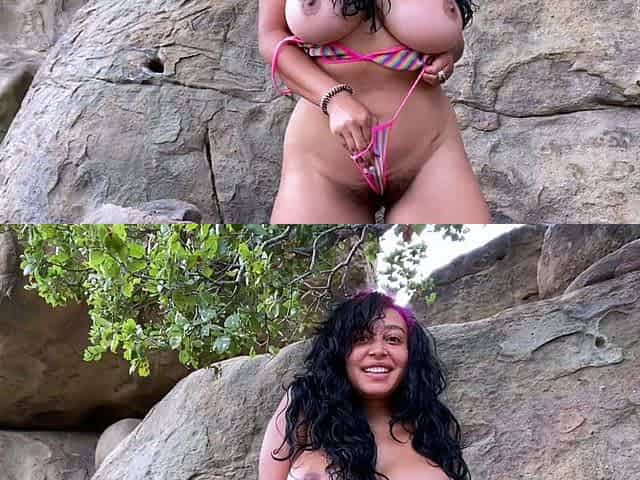 Busty curly brunette with big boobs fucks on couch