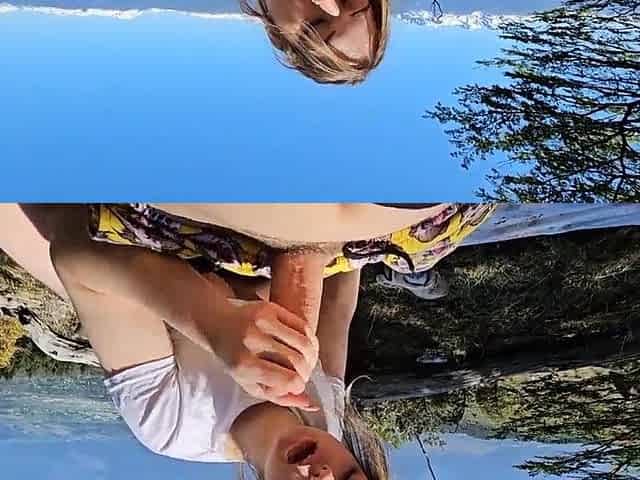 CREAMPIE in the cunt after a priceless hike in the mountains with my STEP-SISTER.