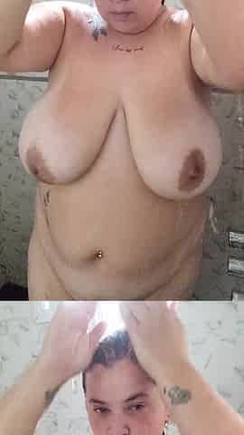 Amateur Shower Seduction: Moist Large Melons and Soapy Body Play