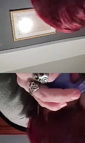 Thong wrapped around neck and drilled coarse