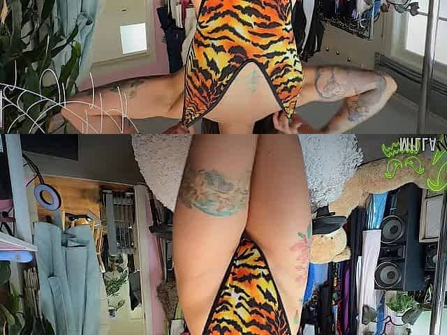 LIVESTREAM halloween nasty tiger striptease