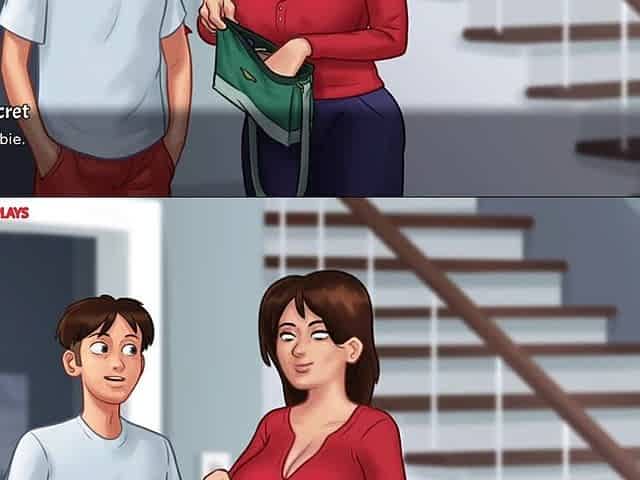 Two Pervert Tenants Caught Their Horny Landlady Masturbating in Her Room - Summertime Saga 3D Animated Porn Game
