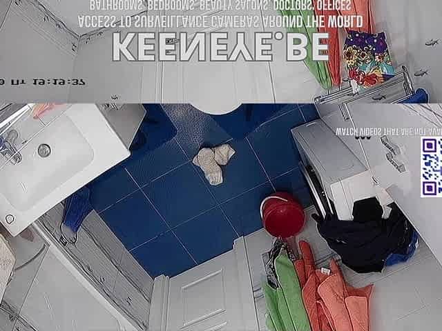 Home Surveillance Camera Footage: Private Bathroom Scene
