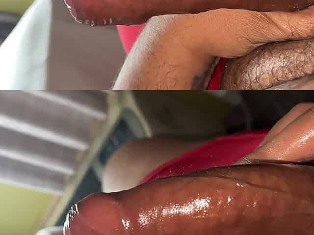 Stroking my uncut jock in slow Mo