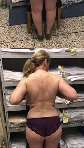 Messy at work. Stripping and fingering myself