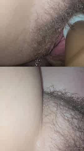 Homemade anal-act of love. Cum in twat hair