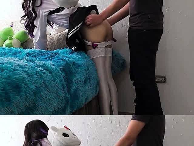 petite girl being spanked on her beautiful ass and get his