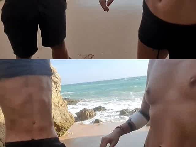 Hawt pair masturbates on a public beach - Pleased Recent Year 2022