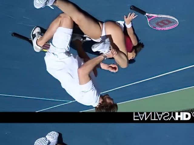 Stripped tennis becomes raunchy