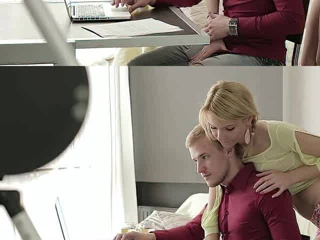 Inked Blond Seduces & Fucks her Gracious Boss