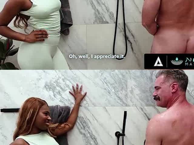 Hawt Hottie Seduces Contractor With Shower Aid