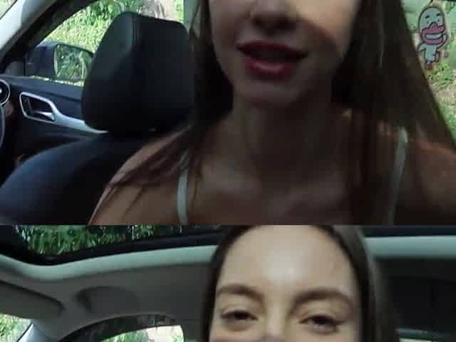 Hawt Youthful Brunette hair With Tattoo Enjoys Vehement Sex in Car [Deutsch]