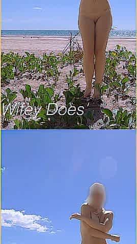 Wifey is dancing fully stripped at the public beach