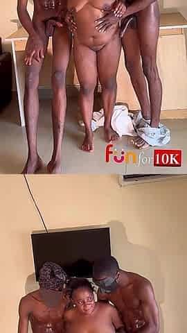 Tall and Skinny Vs Average and Skinny, She Wanted Both Dicks in Her Fat Pussy