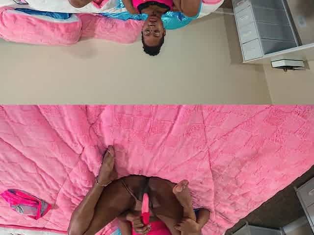 Ebony Shows Pretty Feet While Playing With New Toy Solo