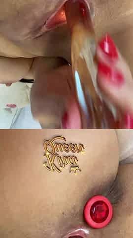 Kira Queen's Plug Moves with Every Sweet Thrust of Her Dildo!