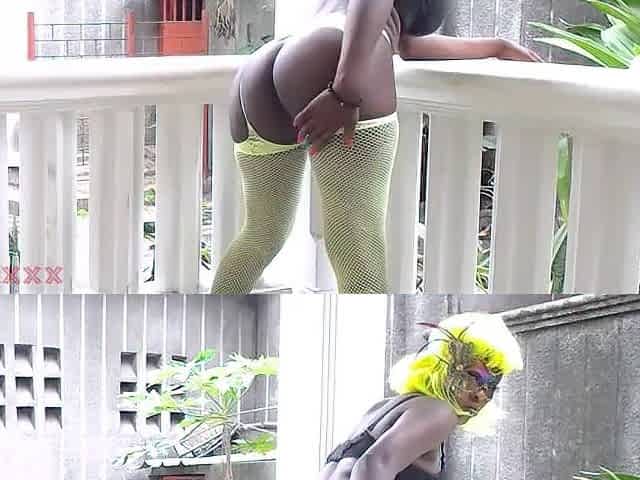 Giving my hard ramrod to that sexy black breasty hottie