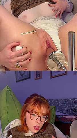 marvelous plugged redhead with green eyes getting off for u