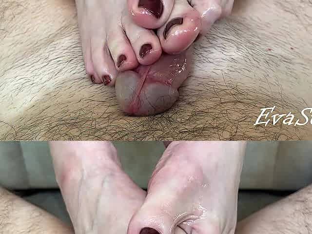 I'll do all the work with my feet. Close-up