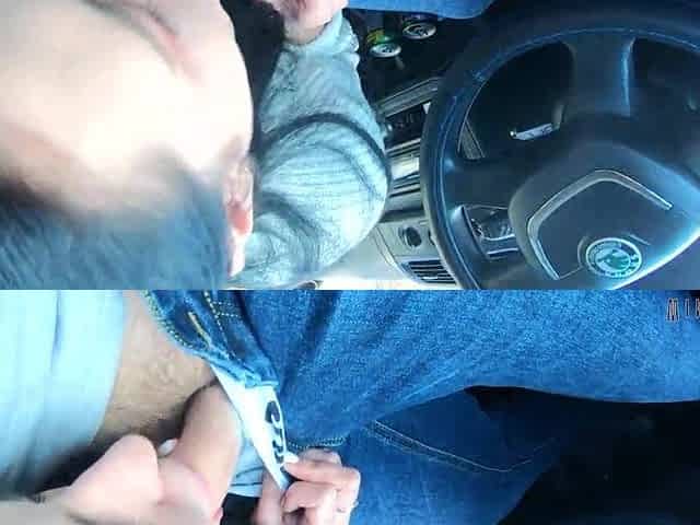 Risky Quickie Car Oral job and Gulp
