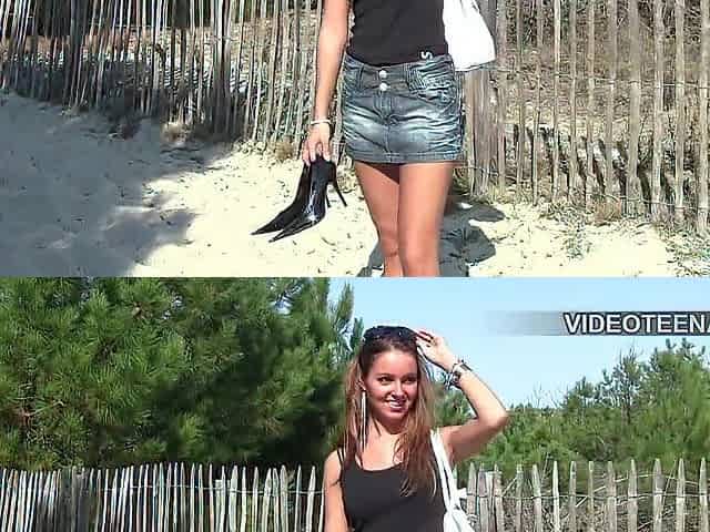 Cute eighteen Year Brunette hair Undressed at Beach