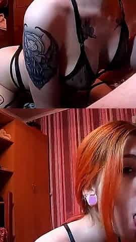 Passionate blowjob of a gorgeous redhead beauty