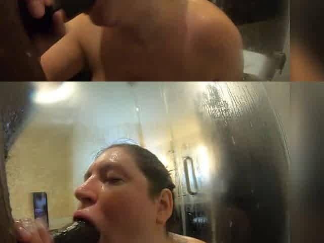 Thick curvy beauty worships bbc in the shower