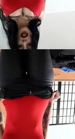 Busty brunette bitch with big boobs