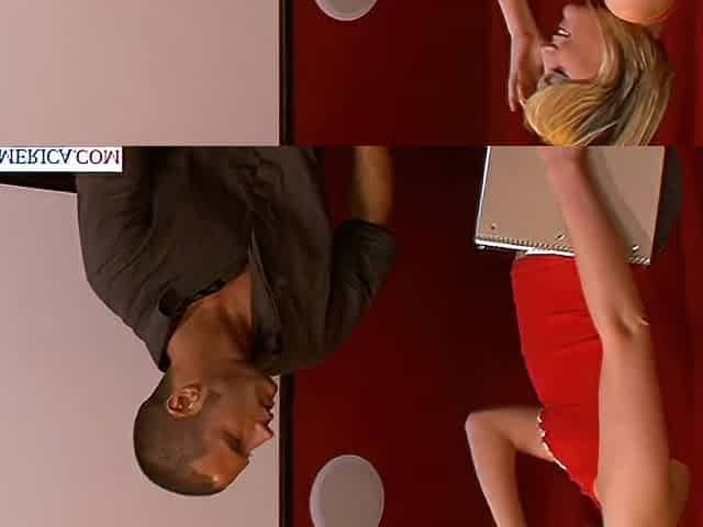 Sexy blonde co-ed, Riley Rey, takes a big cock in her tight pussy to make up a missed test