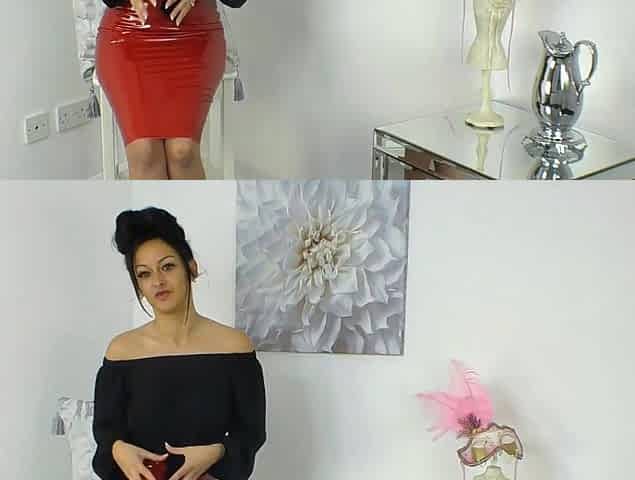 PVC Skirt Review With Cassie Clarke - Red Shiny PVC Skirt