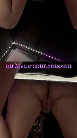 Twat play and squirting on my mirror